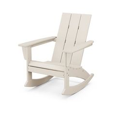 a white wooden rocking chair on a white background