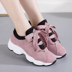 Korean Shoes, Plastic Heels, Walking Sneakers, Sneakers Outfit, Chunky Sneakers, Nike Sneakers, Platform Sneakers