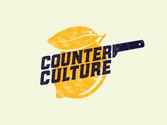 the counter culture logo is shown in yellow and black with an orange leaf on it