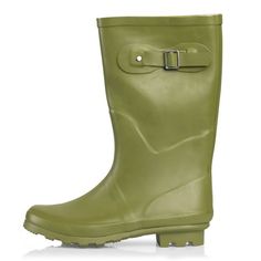 NORTY Womens Matte Mid Calf Rain Boots Olive Green. Adult Ladies Waterproof Winter Spring Garden Boot Medium Width. No matter how wet, muddy, or slick it gets outside, our adult rain boots for women have you covered. An 11.25 inch boot shaft with fun, feminine styling keeps you warm, dry, and outfitted in fresh fall and winter-ready looks. This extra-roomy insulated rubber boot lets you layer on your favorite thick socks on the colder days, and a rugged rubber tread sole makes sure you don't sli English Country Fashion, Garden Boots, Thick Socks, Rubber Boot, Slip And Slide, Country Fashion, Mid Calf, Winter Boots, Rain Boots