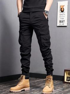 Mens Dressing Styles Casual, Cargo Pants Outfit Men, Boots Outfit Men, Black Men Fashion Casual, Pants Outfit Men, Trendy Shirt Designs, Mens Casual Outfits Summer, Cargo Pants Outfit