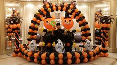 an assortment of halloween decorations in a store