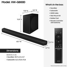 the diagram shows how to install an hw - q900d soundbar