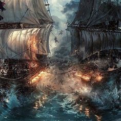 Greg Rutkowski, Ship Paintings, Pirate Life, Fantasy Places