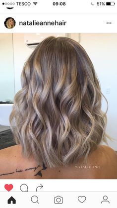 Short Wavy Hairstyles, Dunner Wordend Haar, Balayage Blonde, Wavy Hairstyles, Cool Blonde, Medium Long Hair, Short Wavy Hair, Long Bob Hairstyles, Short Wavy