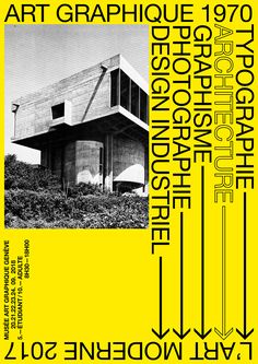 an advertisement for the art graphique 1970 exhibition on architecture in france, vol i