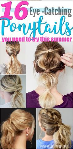 Fun Ponytail Hairstyles, Cute Ponytails For Medium Hair, Updos Easy, Cute Ponytail Hairstyles, Girls Hairstyles Easy, Cute Ponytails