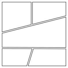 a black and white line drawing of two rectangles with one diagonal strip in the middle