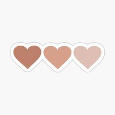 three hearts sticker on a white background