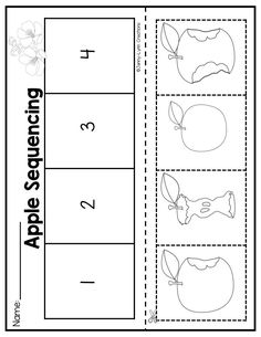 an apple sequence worksheet for preschool