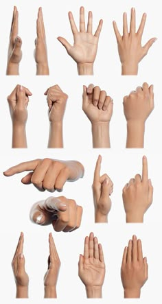 multiple images of hands with different gestures