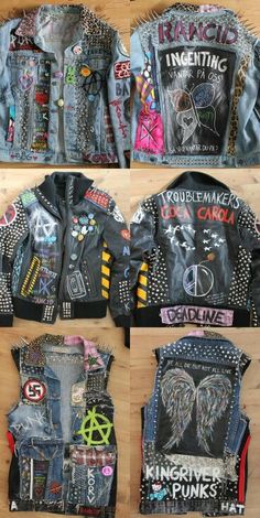 Punk Punk Denim Jacket, Outfits Punk, 50 Dresses, Jacket Diy, Diy Outfits, Look Grunge, Punk Rock Outfits, Crust Punk