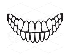 a black and white drawing of a teeth