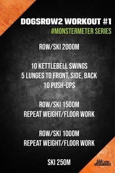 the crossfit workout poster for dogsrow 2 workout 1, monsterter series