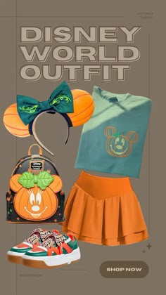 an advertisement for the disney world outfit shop