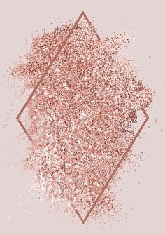 a pink background with some glitter in the shape of a rectangle on top of it