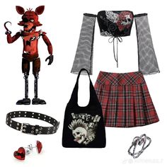 Fnaf Foxy Outfit Ideas, Foxy Inspired Outfit, Fnaf Makeup