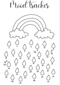 the weather worksheet for kids to learn how to draw rain and rainbows