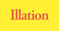 the word illation is written in red on a yellow background with an orange border