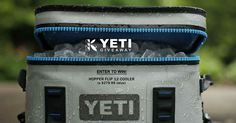 an yeti cooler with ice in it