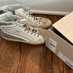 Worn A Handful Of Times- Prob 10 Hours Total. Calling Them Euc. Size 38. These Run A Little Big In My Opinion Which Is Why I’m Moving On! Silver Glitter, Pink Star. These Are Eu 38- Fits Like An 8 Imo. Purchased From Revolve Pink Star, Golden Goose Shoes, Pink Stars, Moving On, My Opinions, Golden Goose, Silver Glitter, Womens Shoes Sneakers, Shoes Sneakers