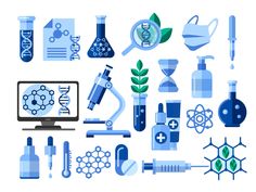 an image of science related items on a white background