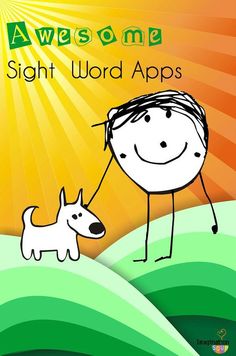 an image of a man and his dog with the words awesome sight word apps