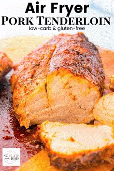 the cover of an air fryer pork tendereon recipe