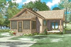 this is an artist's rendering of the cottage style house plans for small homes