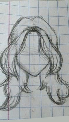 a drawing of a woman's head on top of a piece of graph paper