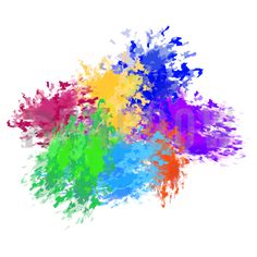 colorful paint splattered on white background