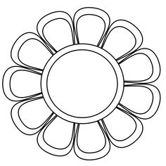 a black and white drawing of a flower with petals on it's center piece