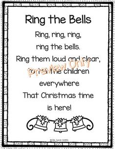 a christmas poem with bells on it and the words ring the bells, ring the bells