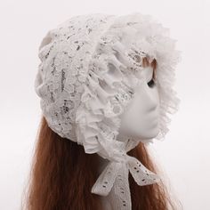 -Lace Hat With Tie Strap -Brand New -Great Quality -You Can Adjust The Size Using The Rear Strap Adjustable Summer Bonnet, Adjustable One Size Bonnet For Summer, White Fitted Hat With Lace Trim, Summer Cap Bonnet, Bohemian Bonnet For Beach, Bohemian Summer Bonnet Hat, Summer Bohemian Bonnet, Bohemian Beach Bonnet, Adjustable Bonnet For Spring