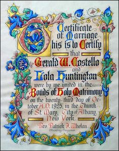 an ornate frame with the words and symbols on it