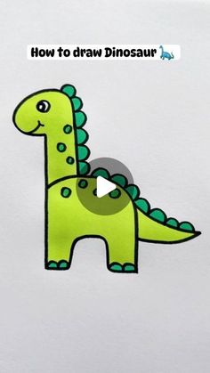 an image of a cartoon dinosaur with the words how to draw dinosaurs on it's back