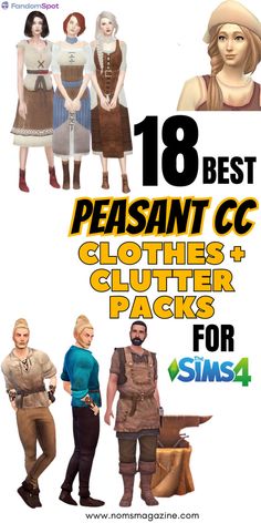 Peep this full list of CC packs to build your own peasant-style sims - perfect for roleplaying Sims 4 Poverty Cc, Sims 4 Medieval Peasant Cc, Peasant Sims 4 Cc, Peasant Clothes Male, Sims 4 Peasant Cc, Sims Medieval Cc, Homeless Clothes