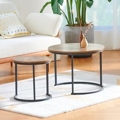 CO-Z 2 - Piece Living Room Table Set & Reviews | Wayfair.co.uk Round Coffee Tables, Nesting Coffee Table, Drum Coffee Table, Round Wood Coffee Table, Oak Coffee Table