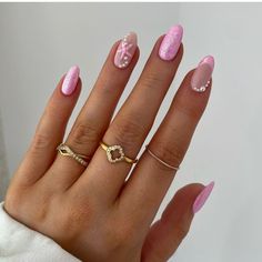 Nails Inspiration Ballerina, Pink Nails Inspiration, Nails After Acrylics, Cowboy Nails, Acrylic Nails Almond Shape, Pastel Pink Nails, Cruise Nails, Tie Dye Nails, Girly Acrylic Nails