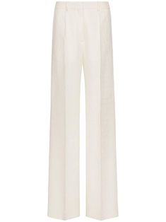 Valentino Pants, Valentino Women, Tailored Design, Emilio Pucci, Silk Crepe, Straight Pants, Denim Pant, Cream White, Welt Pockets