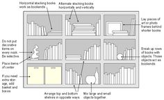 an image of a book shelf with labels on it