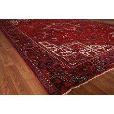 Rug Features: Style: Heriz Weave Type: Hand Knotted KPSI: 120 Knots Per Square Inch Age: 30-35 Years Old Condition: Very Good Primary Color: Red Color Details: Blue | Navy Blue | Green | Light Green | Pink | Gray | Dark Brown Size in Feet: 8' 4'' x 10' 8… Persian Vintage, Age 30, Vintage Area Rug, Red Rug, Vintage Area Rugs, Wool Carpet, Green Light, Rug Store, Pink Gray