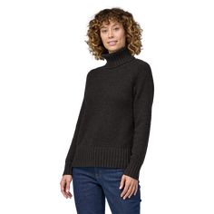 The exquisitely soft Recycled Cashmere Turtleneck is made from a preconsumer cashmere waste (95%)/wool (5%) blend that’s sorted  mechanically broken down and spun into new yarn. The sweater’s classic turtleneck styling can be worn folded over or slouchy. Wide rib-knit trim on cuffs and hem trap heat. Length falls to hip. Turtleneck Styling, Mountain Wear, Recycled Cashmere, Classic Turtleneck, Patagonia Sweater, Turtleneck Style, Small Sweater, Cashmere Turtleneck, Cashmere Wool