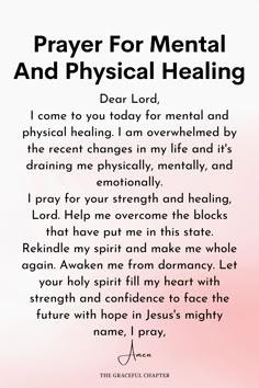 prayer for mental and physical health