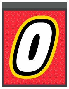 the letter o is shown in black and yellow on a red background with circles around it