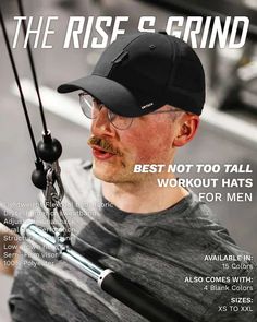 the rise and grind magazine cover features a man with a mustache on his head, wearing a baseball cap