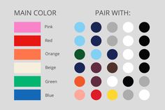 an image of the color scheme for hair dyes, with different colors and shapes