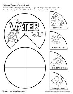 the water cycle worksheet for kids to learn how to draw and color it