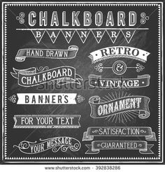 chalkboard banners and ribbons for your text