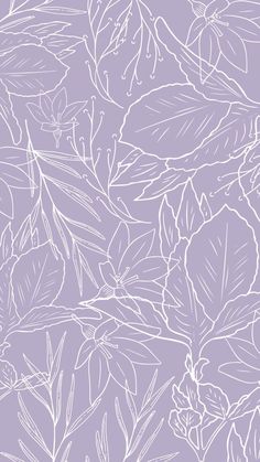 a purple and white background with leaves